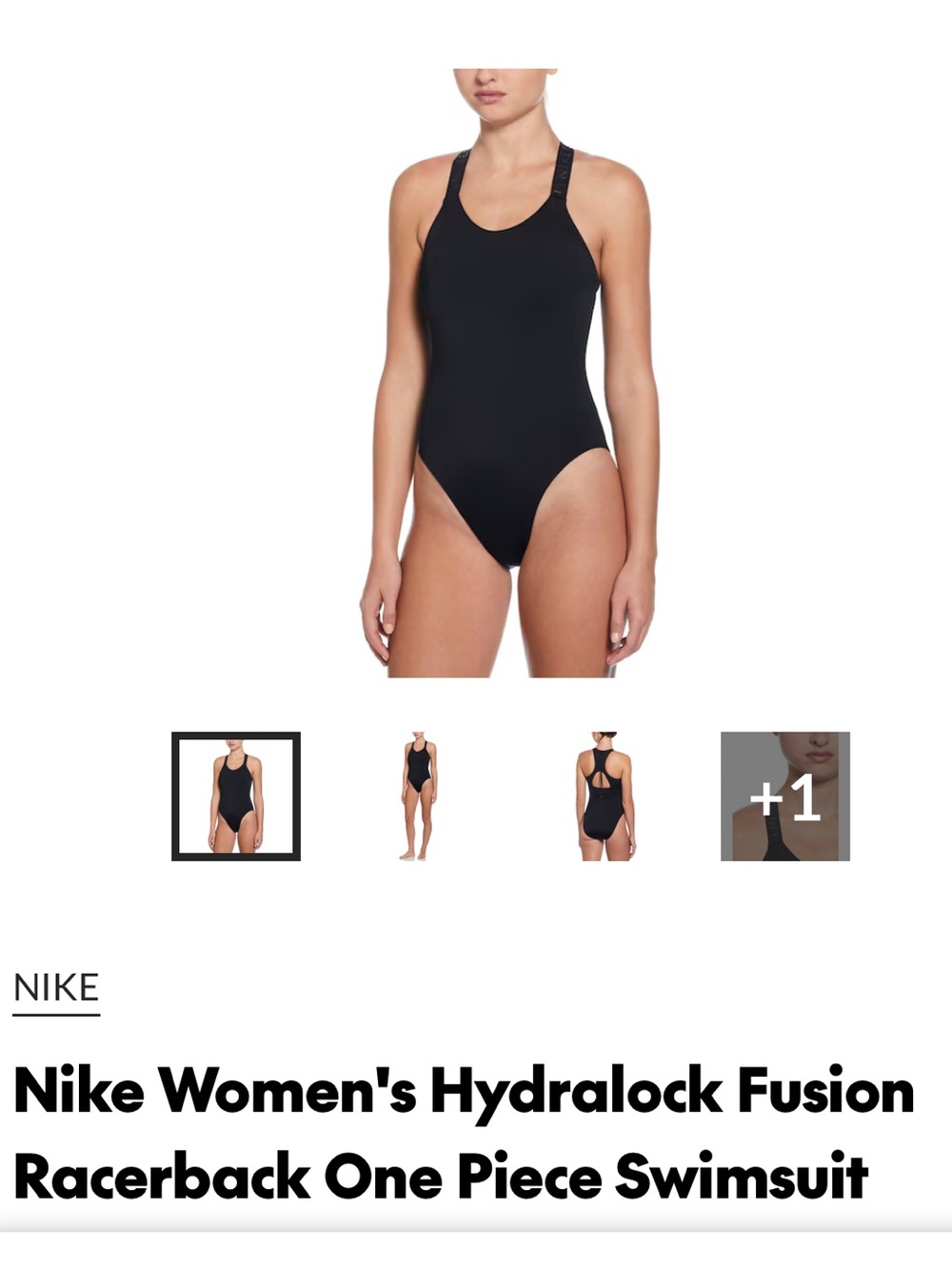 Nike Black Racerback Hydralock Performance One-Piece Swimsuit (XS)